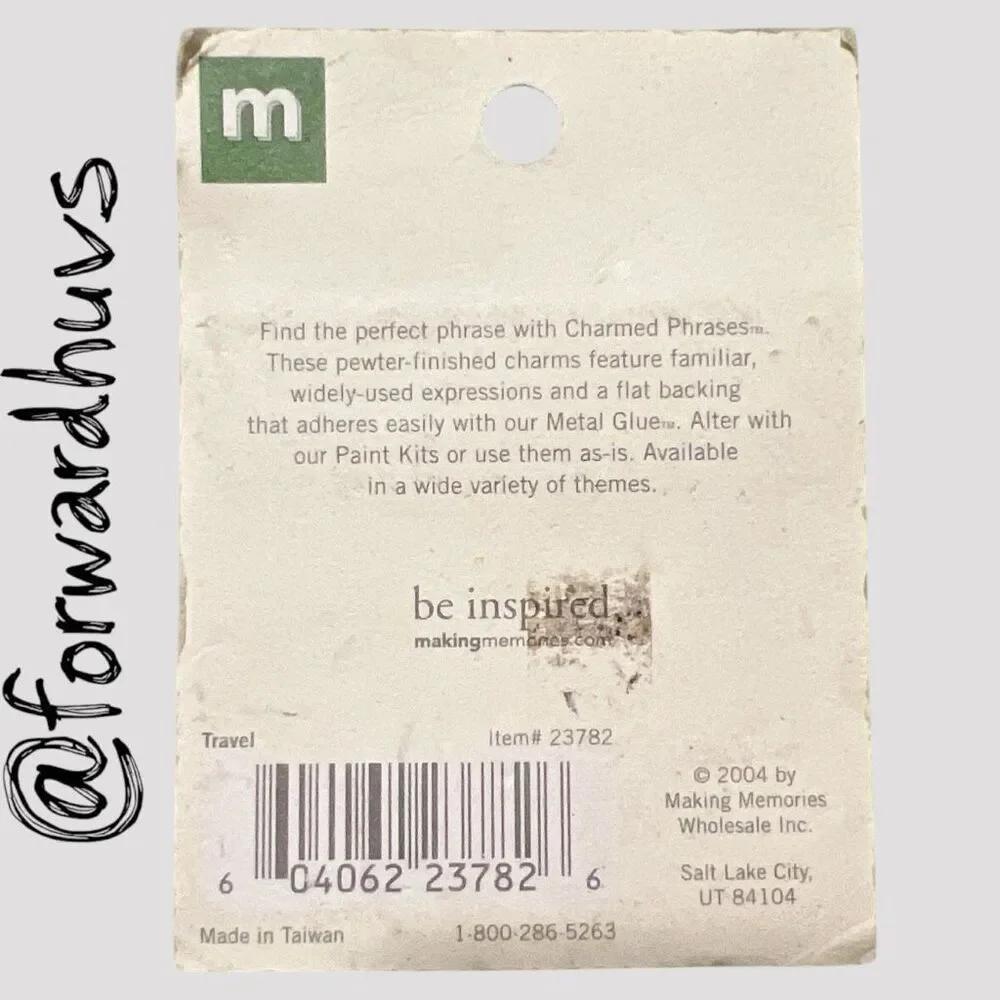 Making Memories Scrapbooking Travel Metal Charms Set
